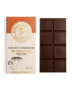 Golden Shrooms Chocolate EdibleΒ this is a unique mushroom bar. It has chocolate and caramel aroma with a nutty touch. Allow each bite to help you relax, unwind and feel the bliss.